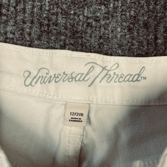 UNIVERSAL THREAD Jeans Women 12 White Stretch High-Rise Skinny Crop Denim Pant - Picture 2 of 16